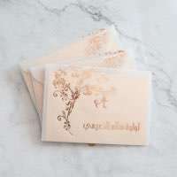 Beautiful Wedding Invitation with Vellum Paper Envelope Foil Printing Customized